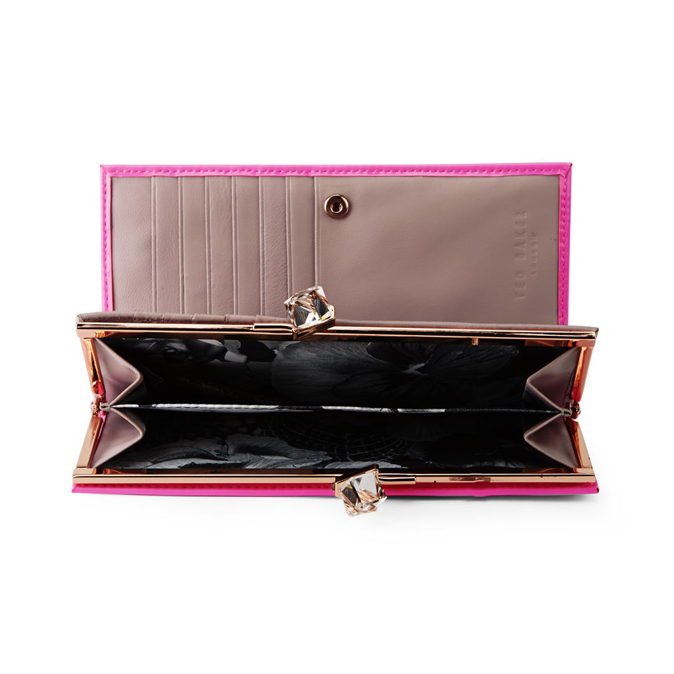 Ted Baker Tronto Patent Crystal Popper Purse - Bright Pink