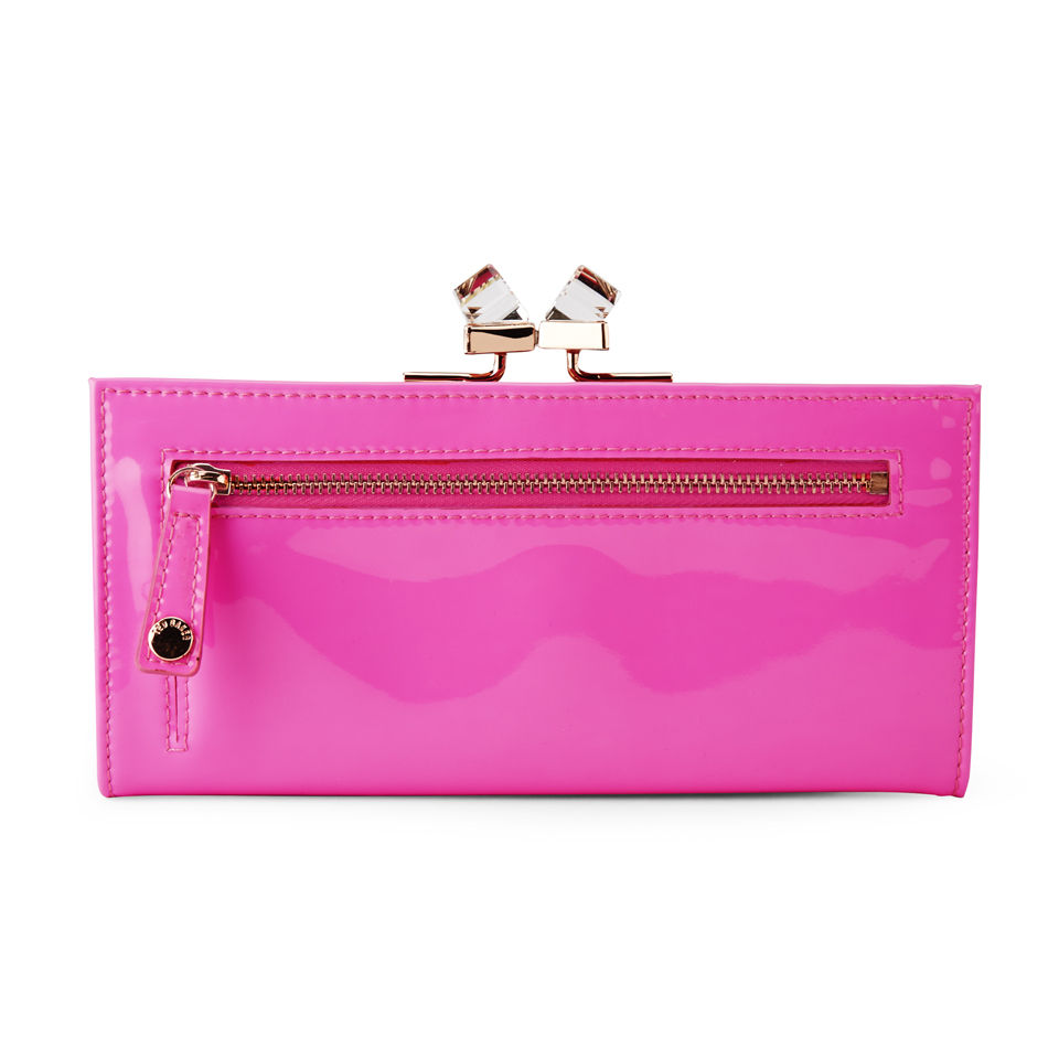 Ted Baker Tronto Patent Crystal Popper Purse - Bright Pink
