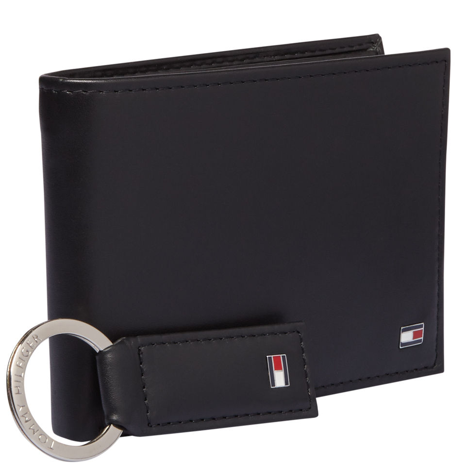 Tommy Hilfiger Men's Eton CC and Coin Pocket Leather Wallet Gift Set - Black