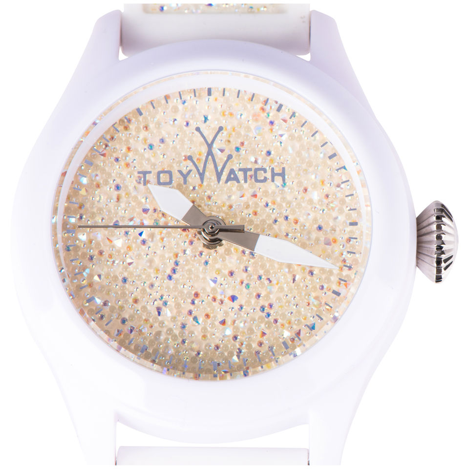 ToyWatch Glitter Swarovski Crystal Watch White
