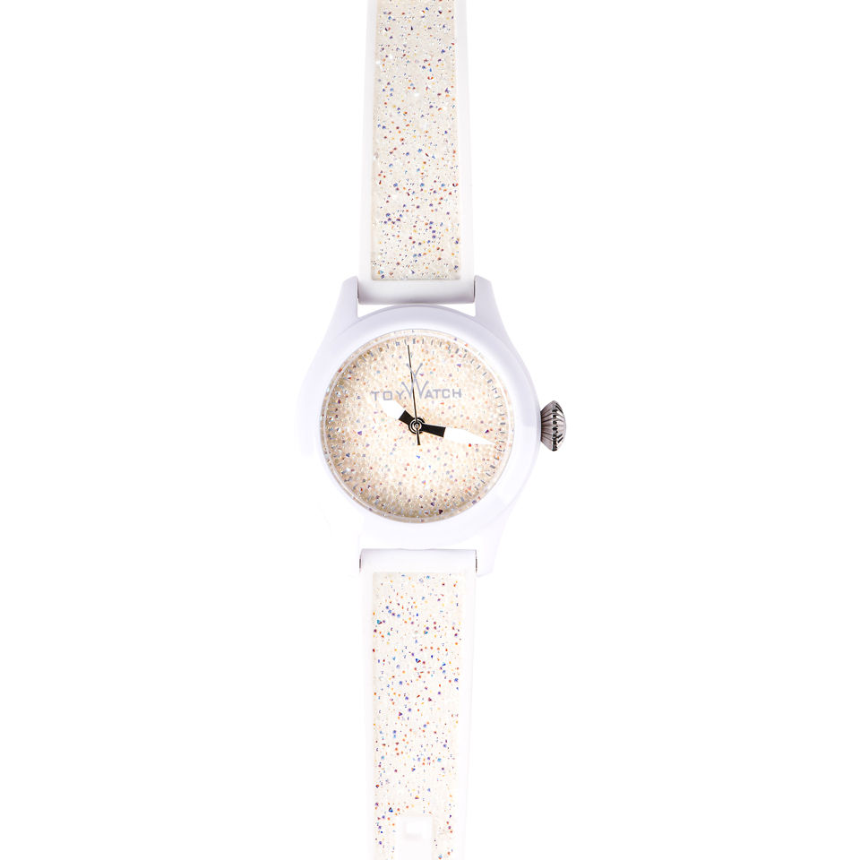 ToyWatch Glitter Swarovski Crystal Watch - White