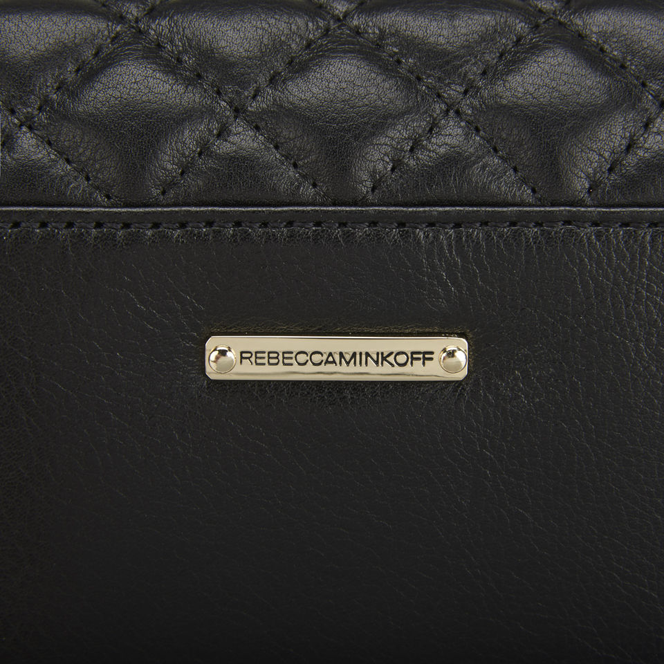 Rebecca Minkoff Women's Quilted Mini Affair Leather Cross Body Bag - Black with Rose Gold Hardware
