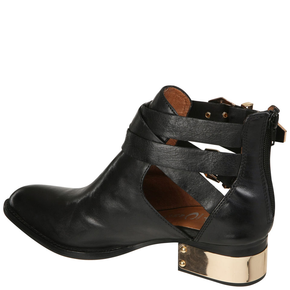 Jeffrey Campbell Everly Buckle Leather Ankle Boots - Black