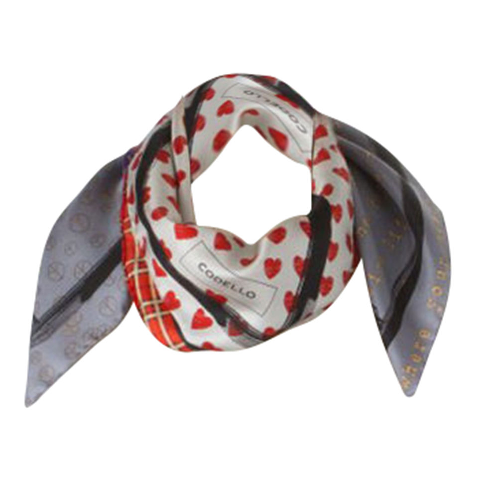 Codello Poetry Grunge Flowers/ Pattern Ground Silk Scarf