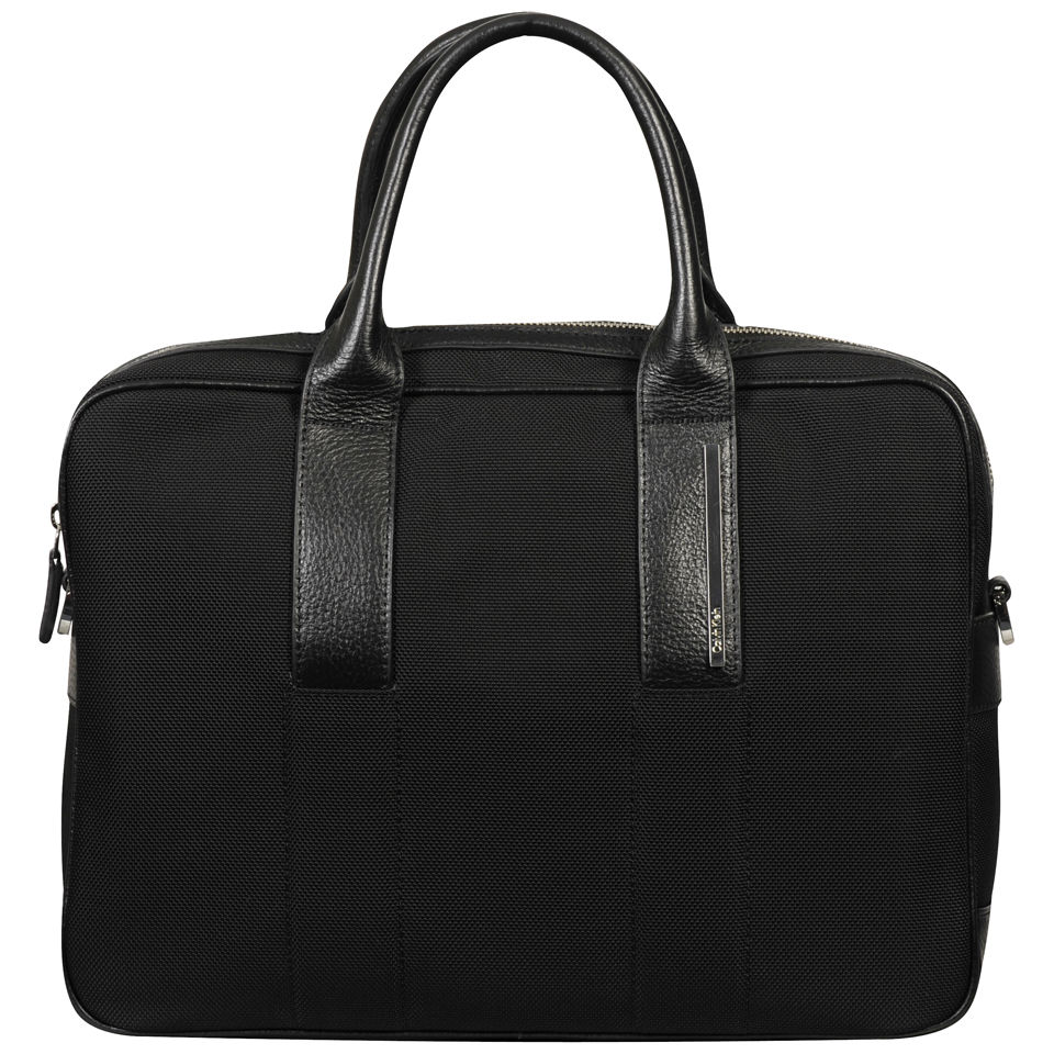 Calvin Klein Men's Luca Pebble Leather Laptop Bag - Black
