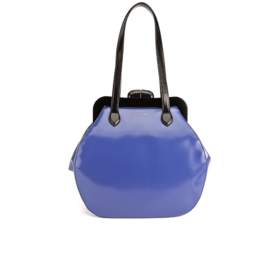 Lulu Guinness Large Pollyanna Leather Bowler Bag - Dark Blue