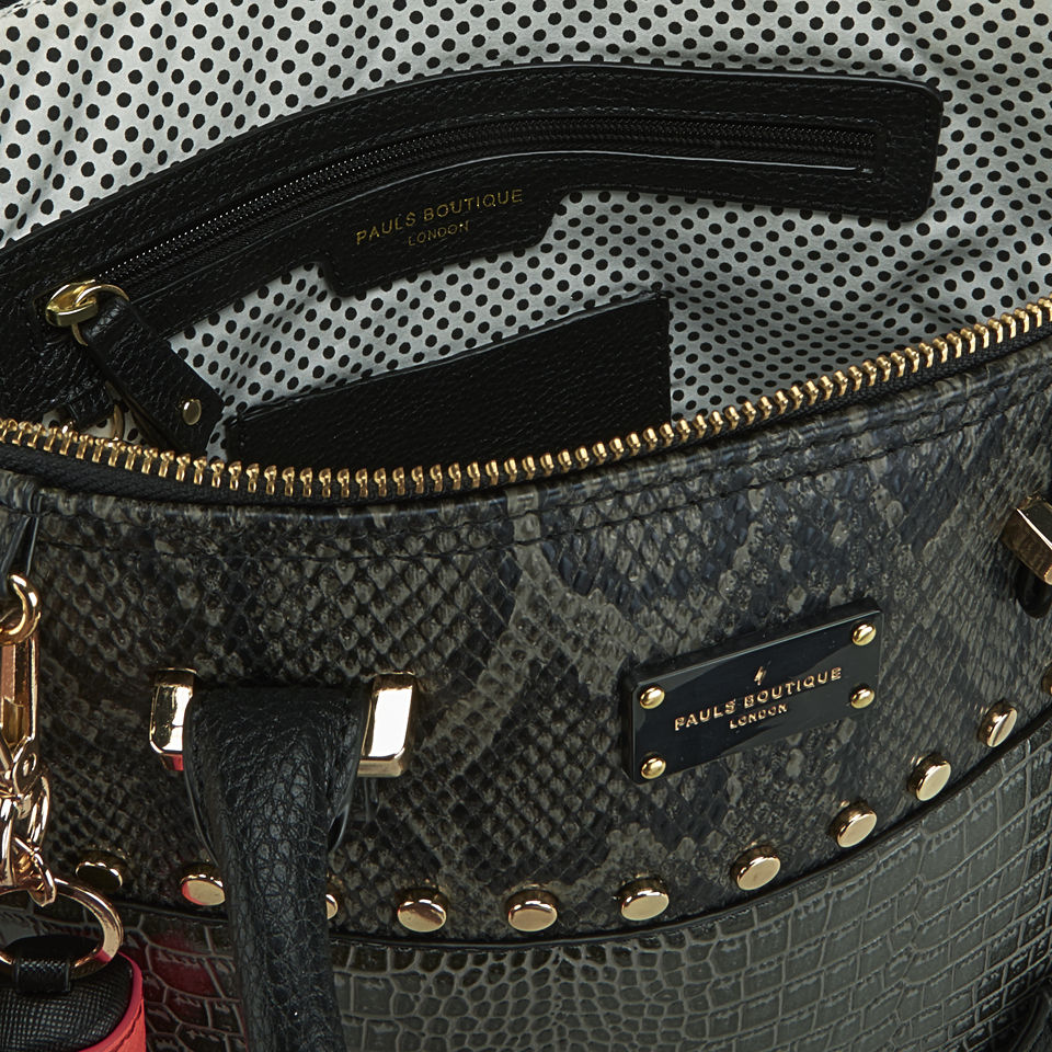 Paul's Boutique Maisy Studded Bowler Bag - Black