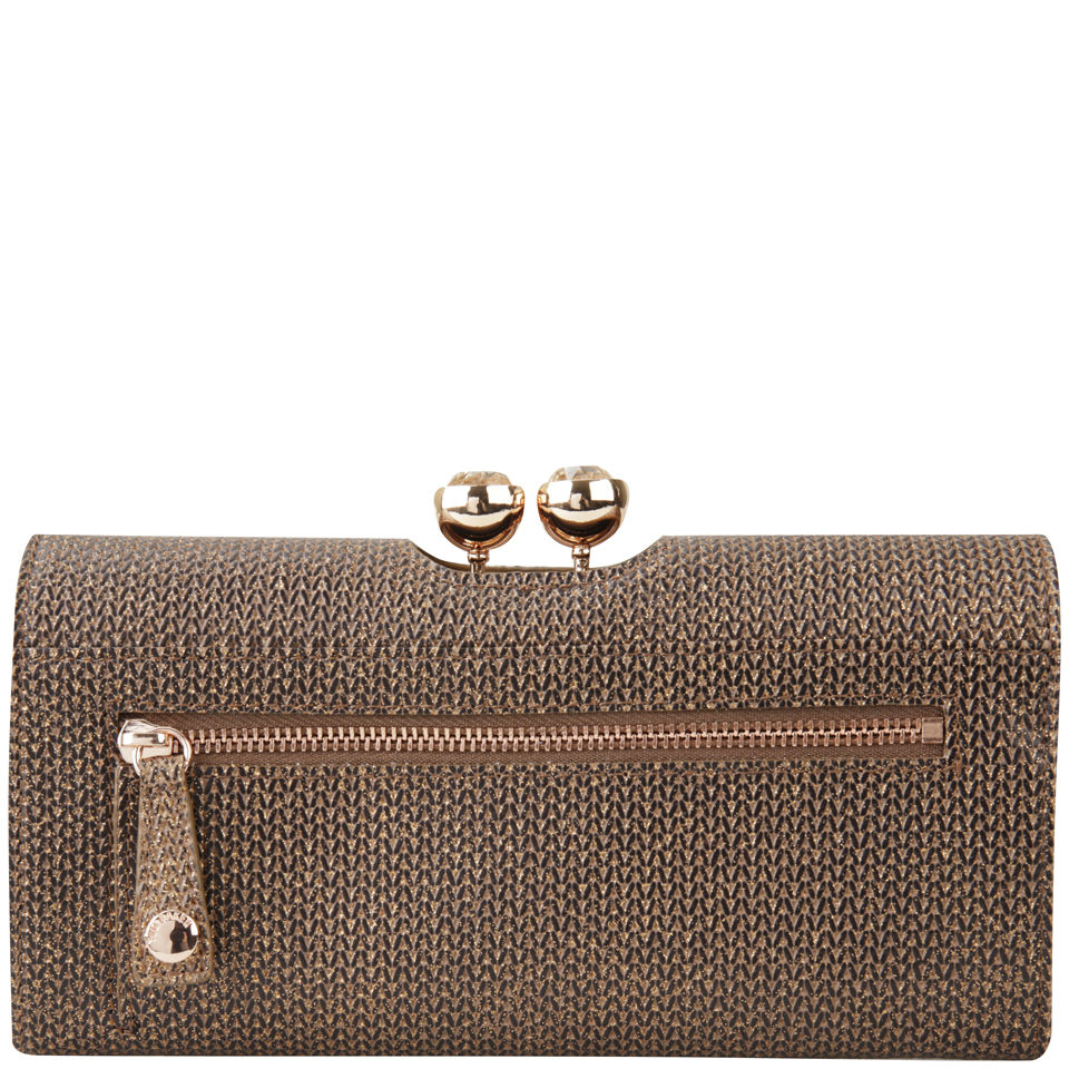 Ted Baker Women's Rorli Metallic Weave TB Matinee Leather Purse - Bronze