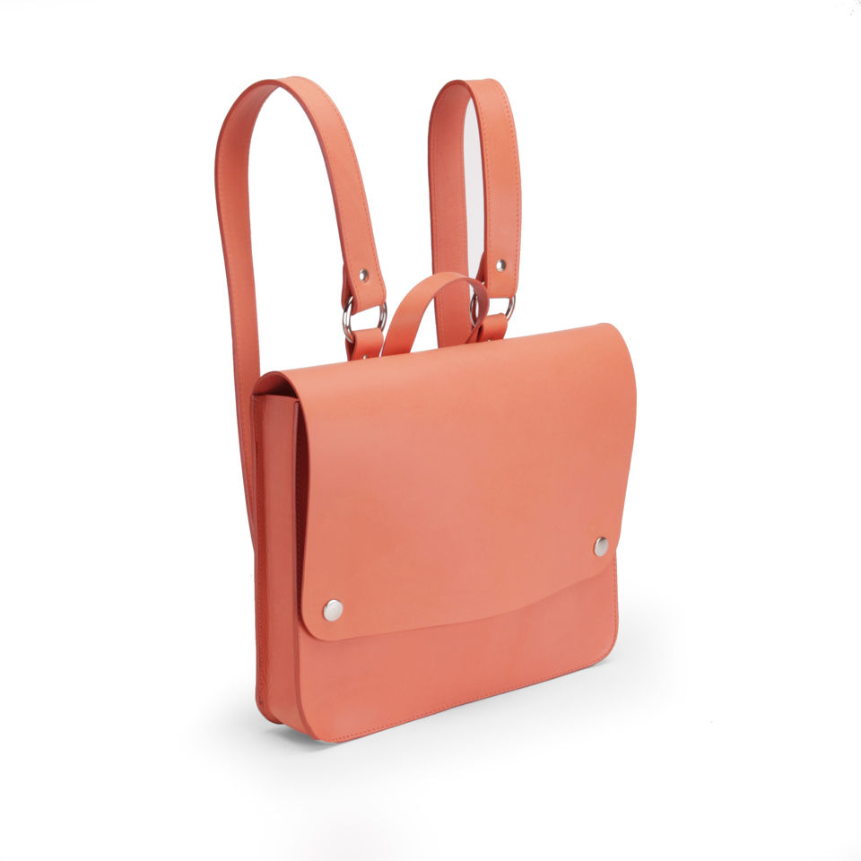 Kate Sheridan 'Made In England' Popper Leather Rucksack - Peach