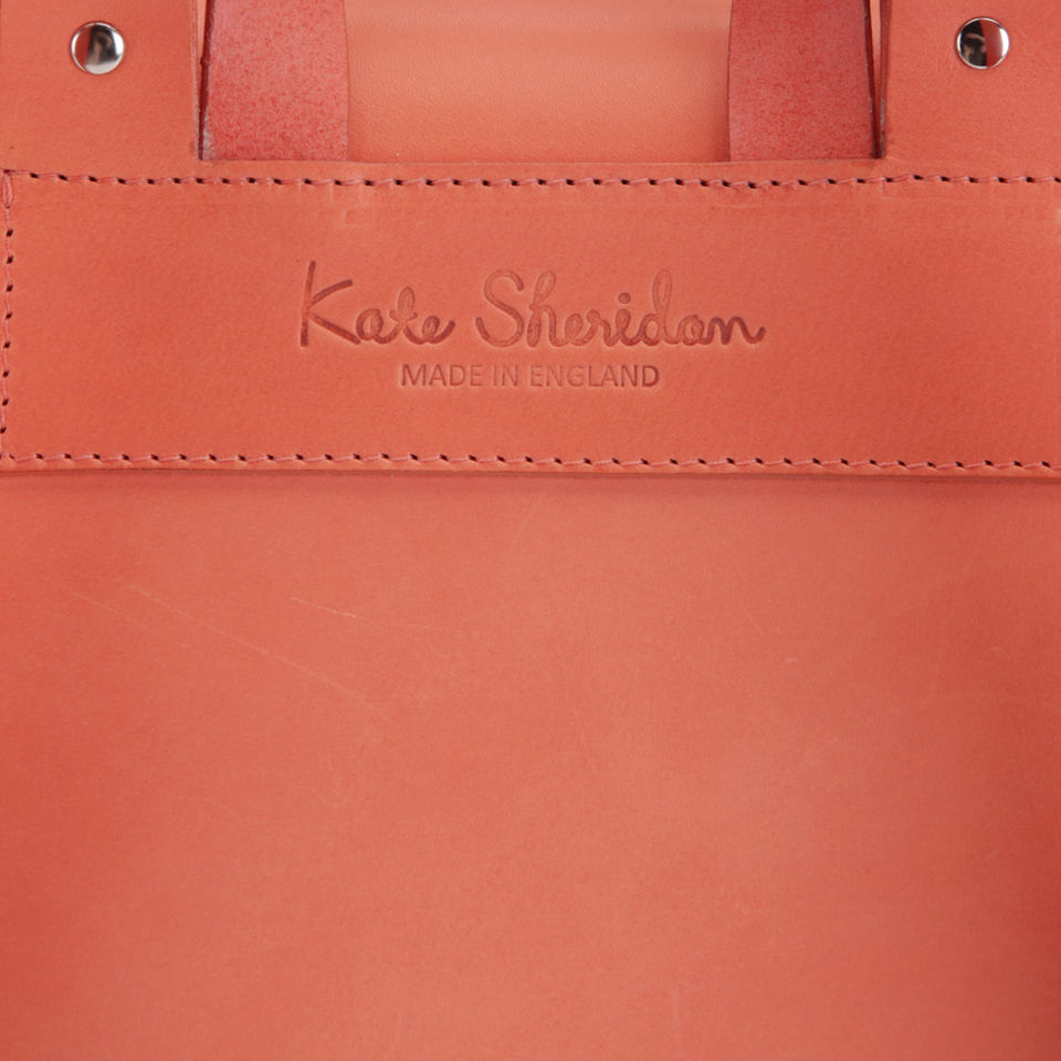 Kate Sheridan 'Made In England' Popper Leather Rucksack - Peach