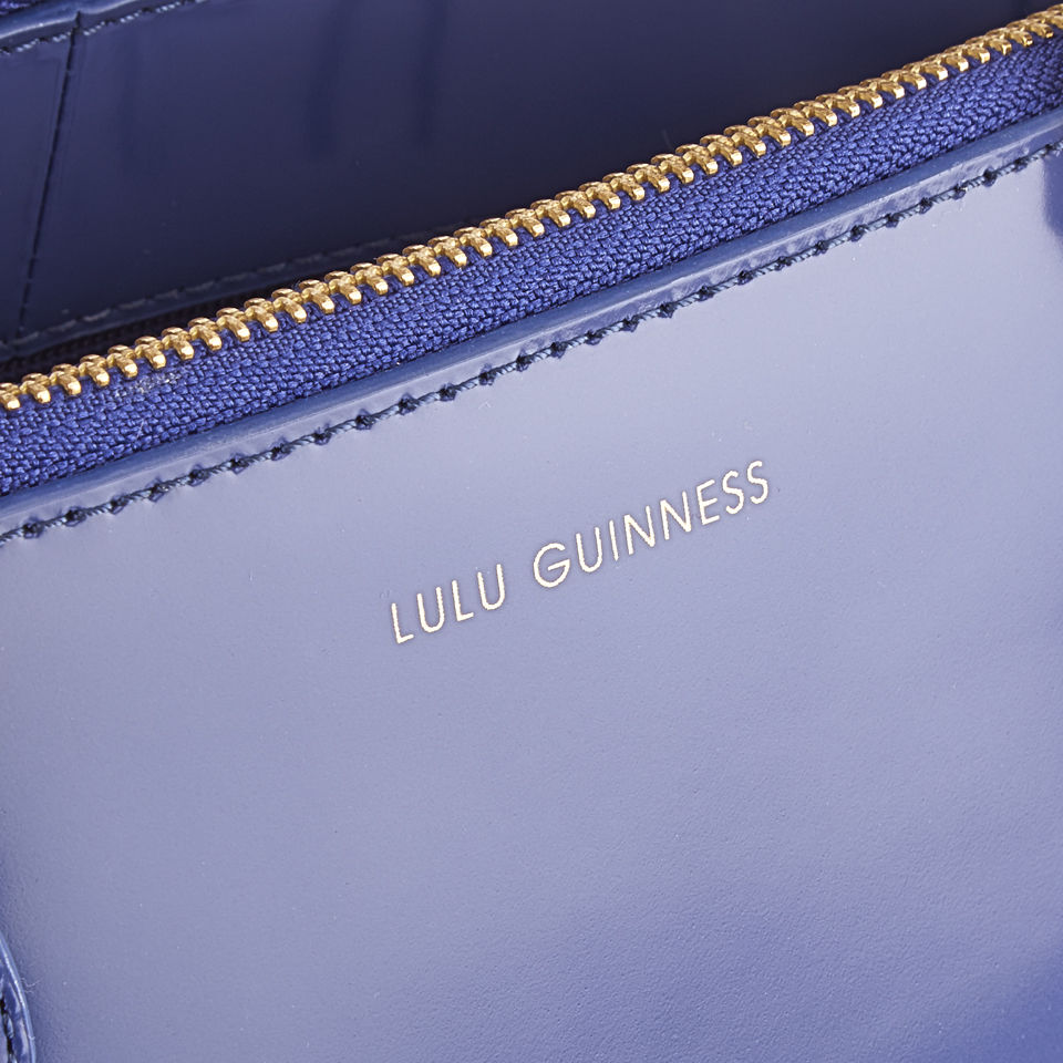Lulu Guinness Amelia Medium Leather Tote Bag - Dark Blue