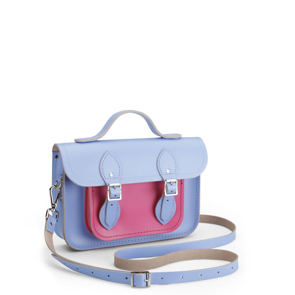 The Cambridge Satchel Company 11 Inch Classic Leather Satchel - Bellflower Blue/Orchid
