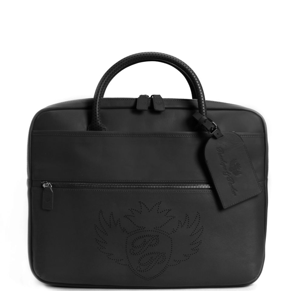 Penelope and Parker Carlito Leather Large Zip Laptop Bag - Black
