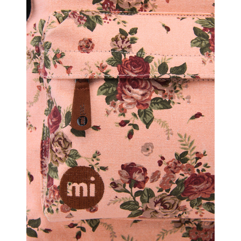 Mi-Pac Premiums Cotton Rose Print Backpack - Peach