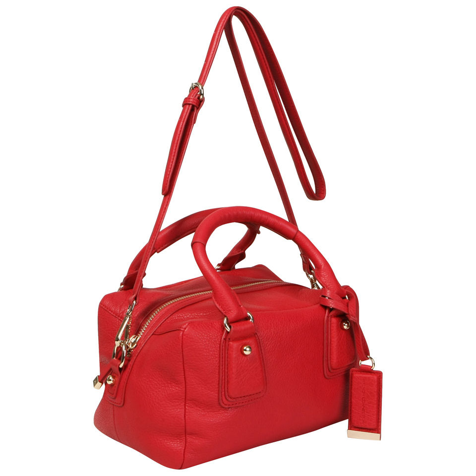 French Connection Soft Touch Leather Shoulder Bag - Burnt Raspberry