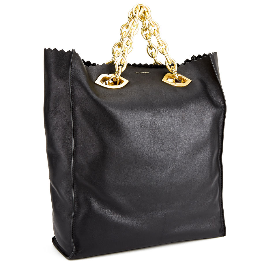 Lulu Guinness Smooth Leather Candy Tote Bag - Black
