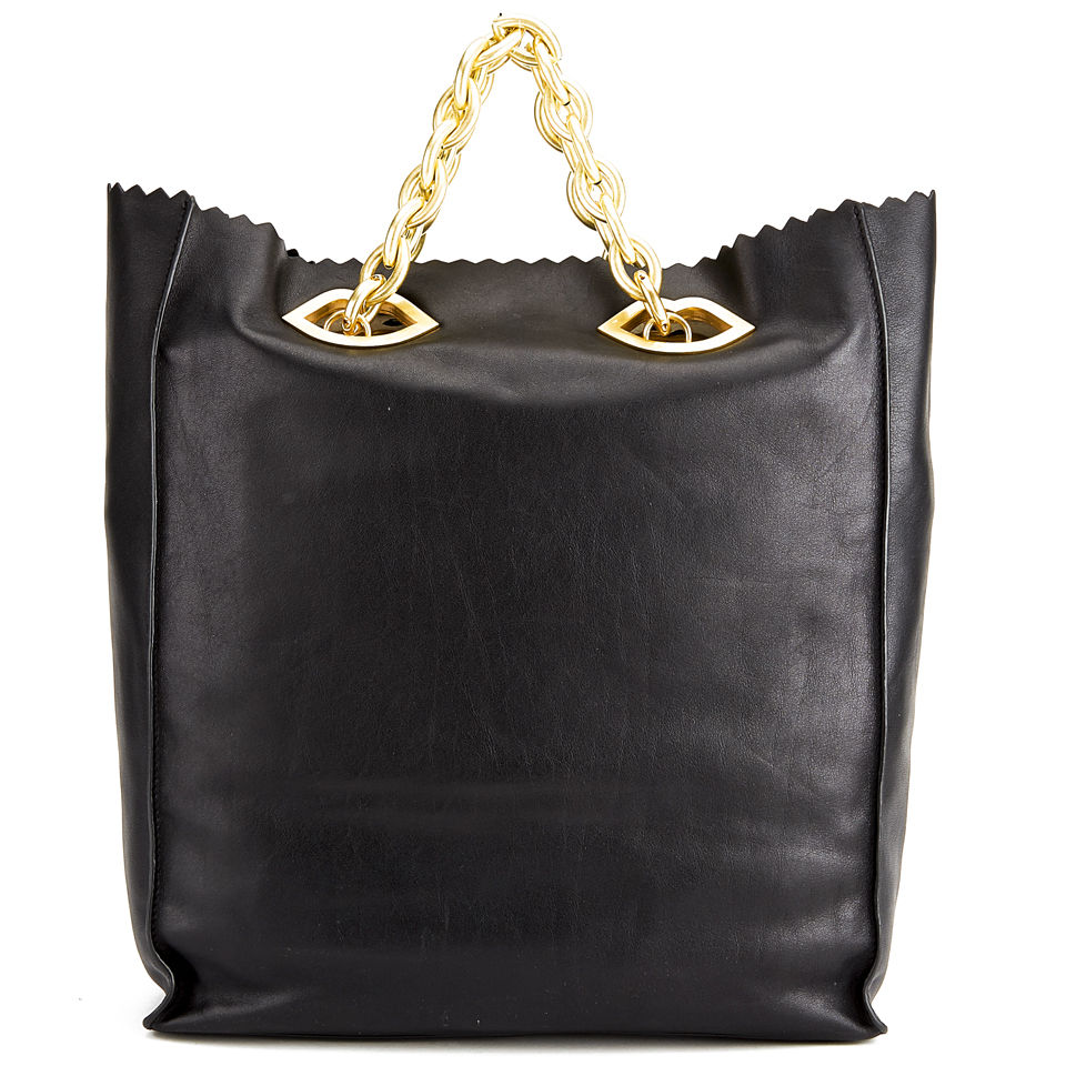 Lulu Guinness Smooth Leather Candy Tote Bag - Black
