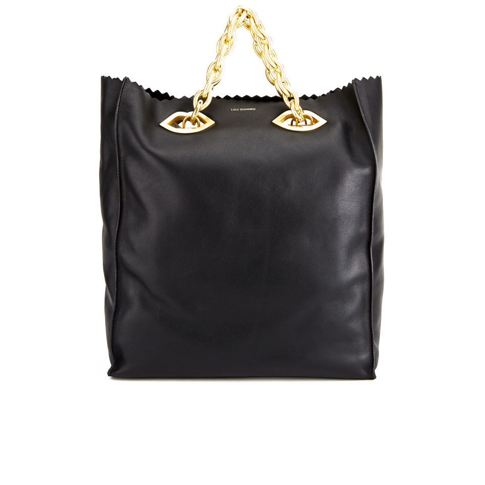 Lulu Guinness Smooth Leather Candy Tote Bag - Black