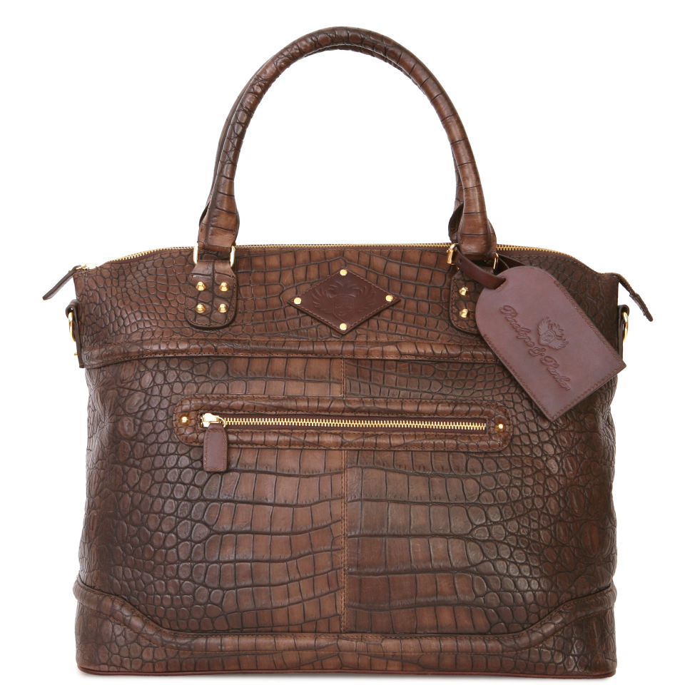 Penelope and Parker Roxy Croc Printed Leather Laptop Bag