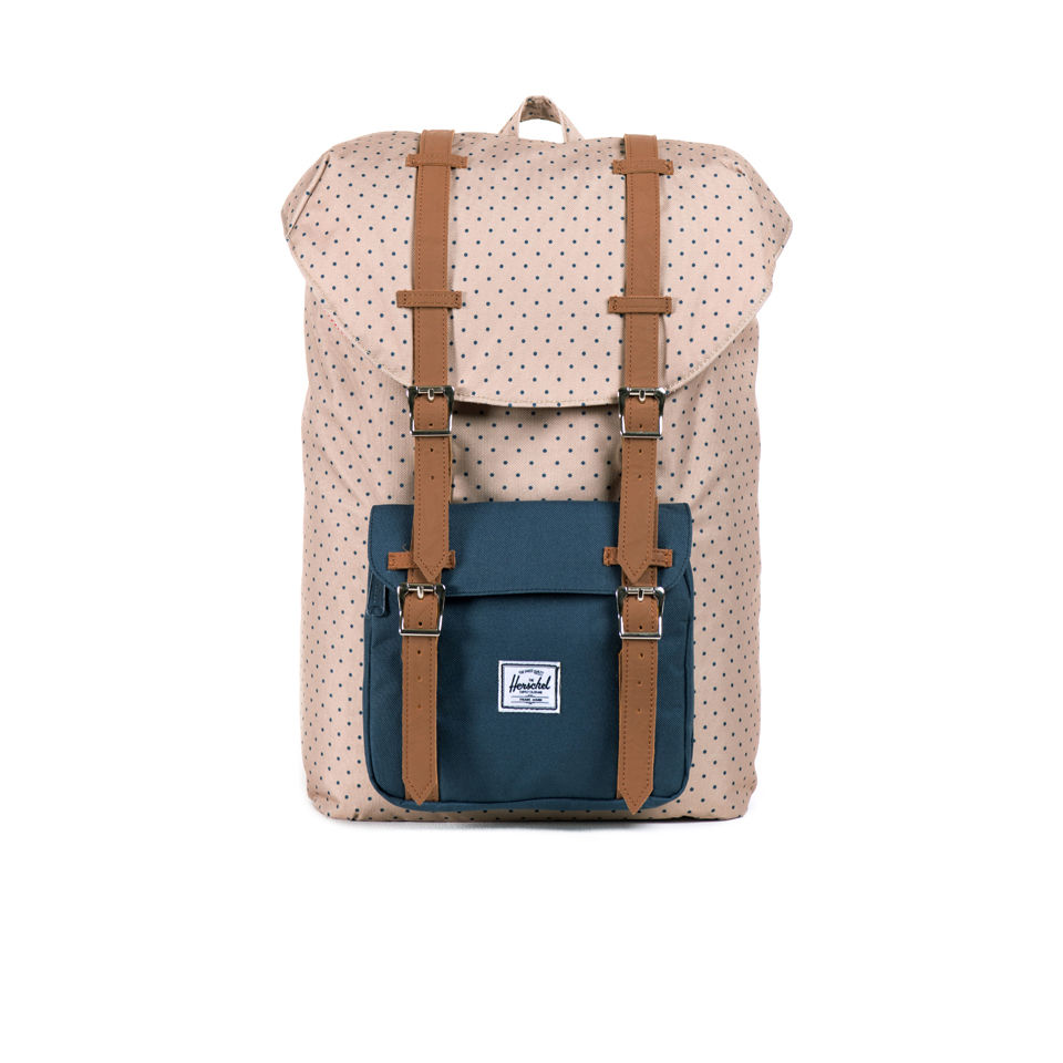 Herschel Supply Co. Little America Mid-Volume Backpack - Khaki Polka Dot/Navy