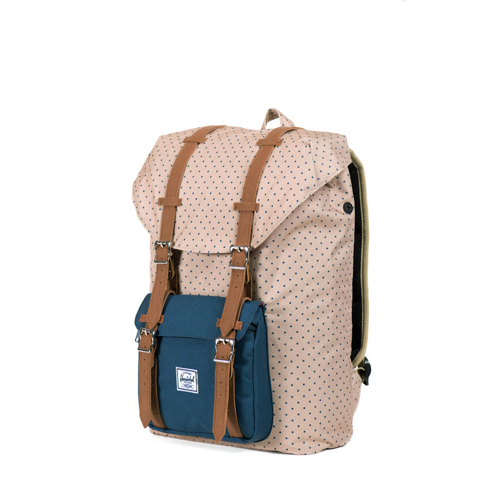 Herschel Supply Co. Little America Mid-Volume Backpack - Khaki Polka Dot/Navy