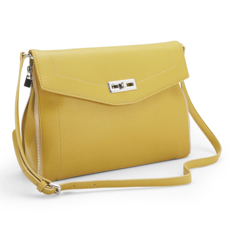 French Connection Women's Hillary Vintage PU Oversized Clutch Bag - Citronella