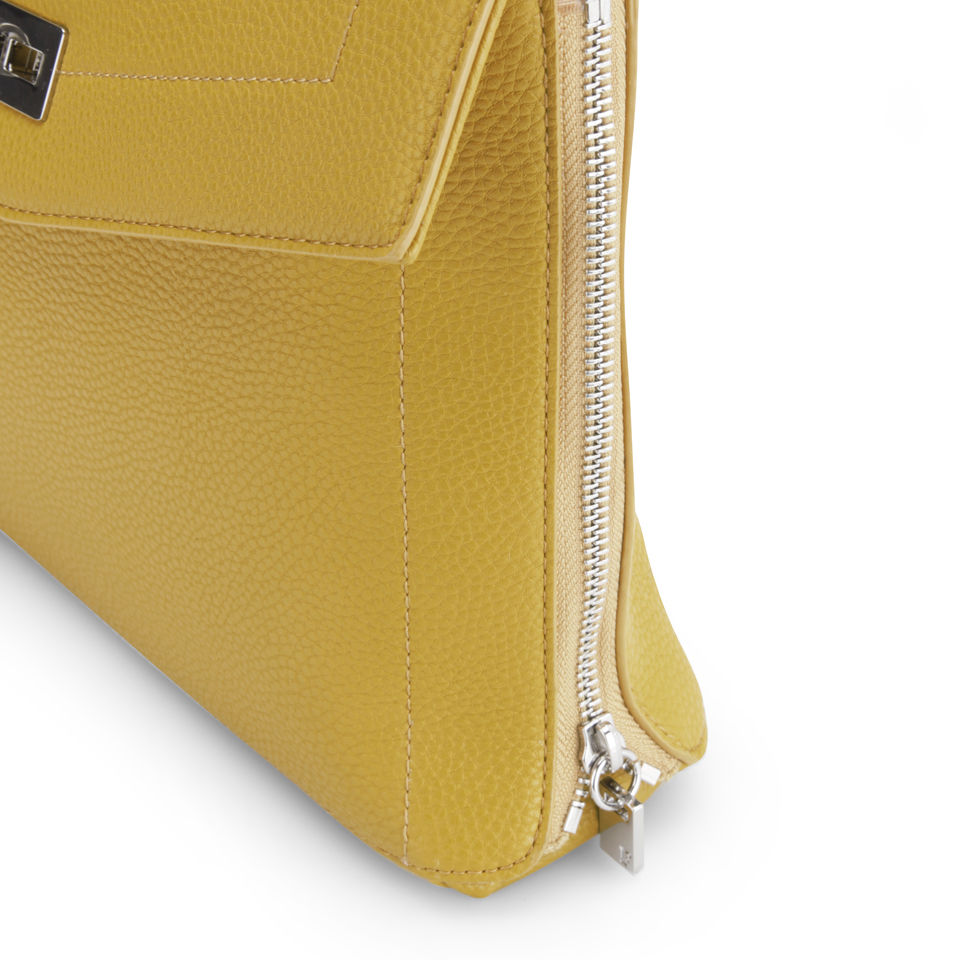 French Connection Women's Hillary Vintage PU Oversized Clutch Bag - Citronella