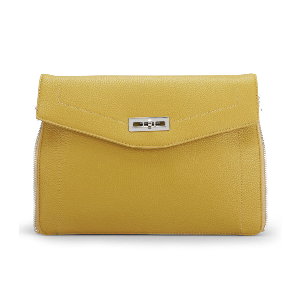 French Connection Women's Hillary Vintage PU Oversized Clutch Bag - Citronella