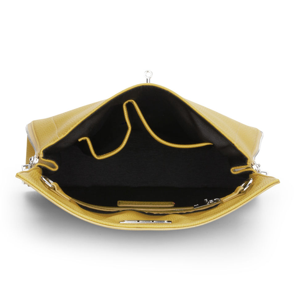French Connection Women's Hillary Vintage PU Oversized Clutch Bag - Citronella