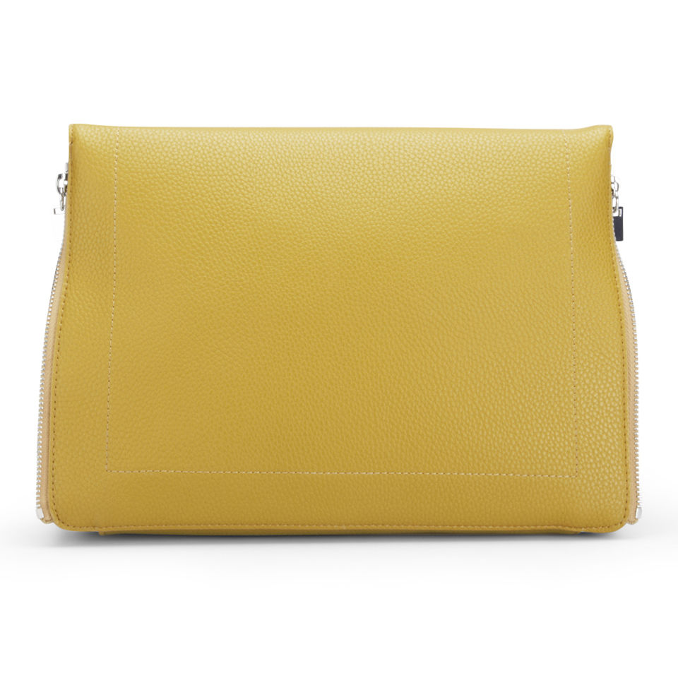 French Connection Women's Hillary Vintage PU Oversized Clutch Bag - Citronella