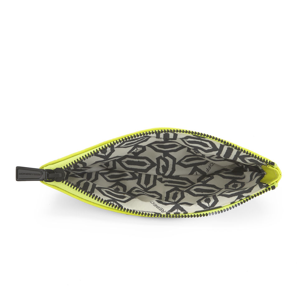 Rebecca Minkoff Leather Sunglasses Pouch - Acid Yellow