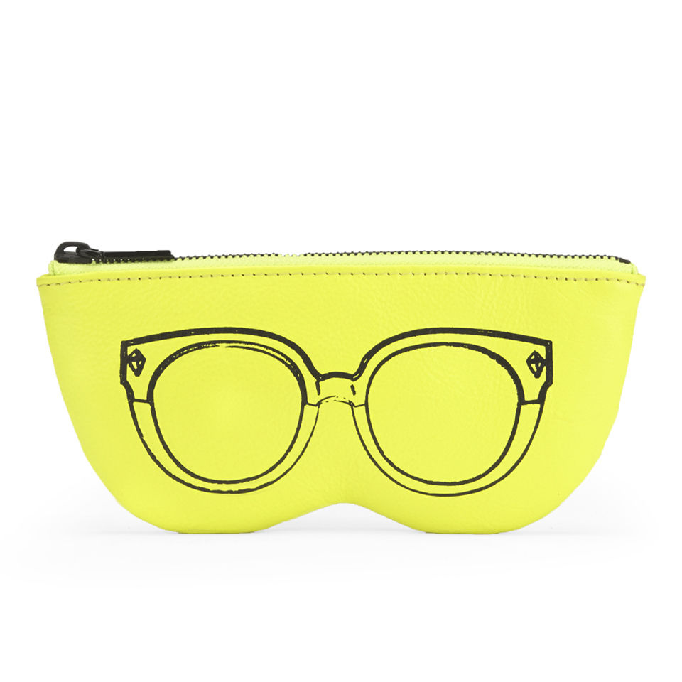 Rebecca Minkoff Leather Sunglasses Pouch Acid Yellow