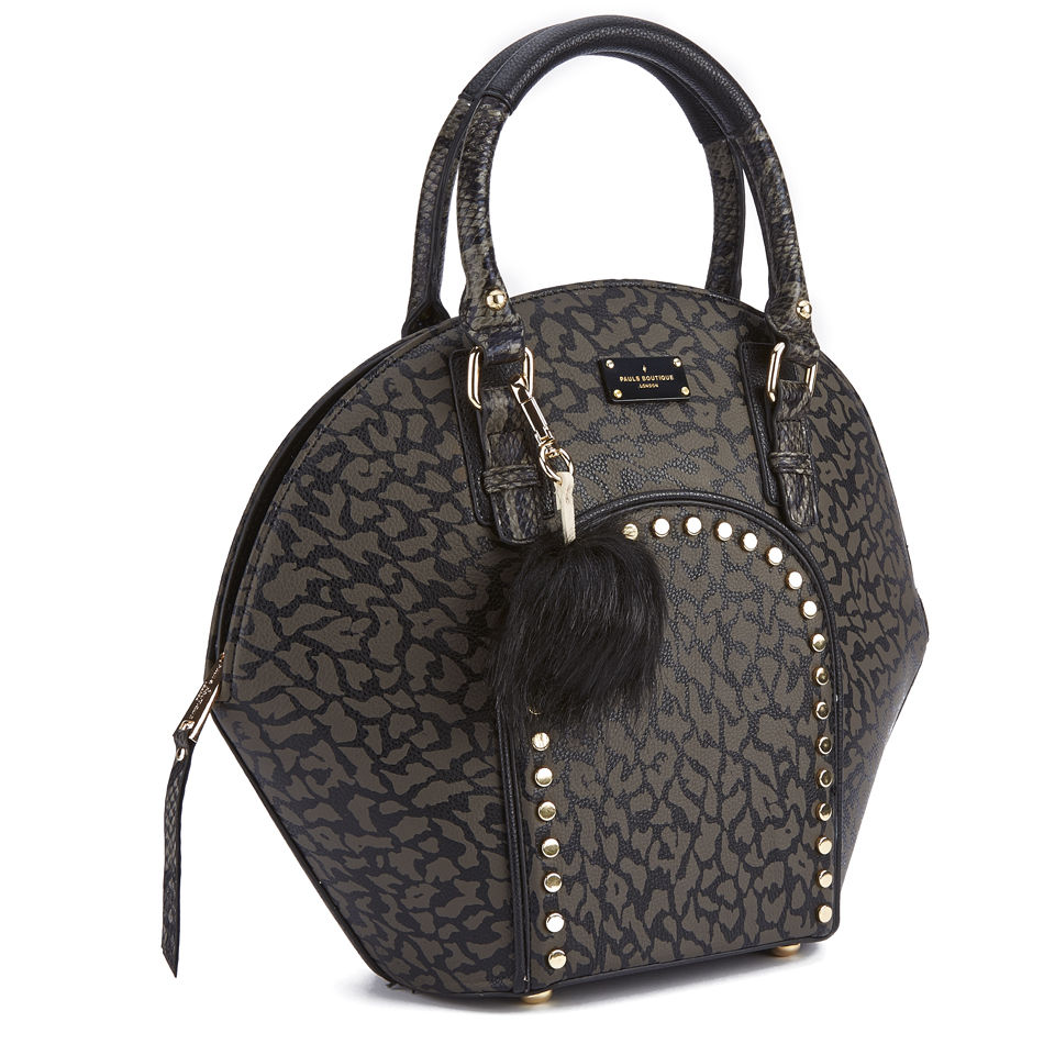 Paul's Boutique Women's Meg Studded Structured Bowler Bag - Black