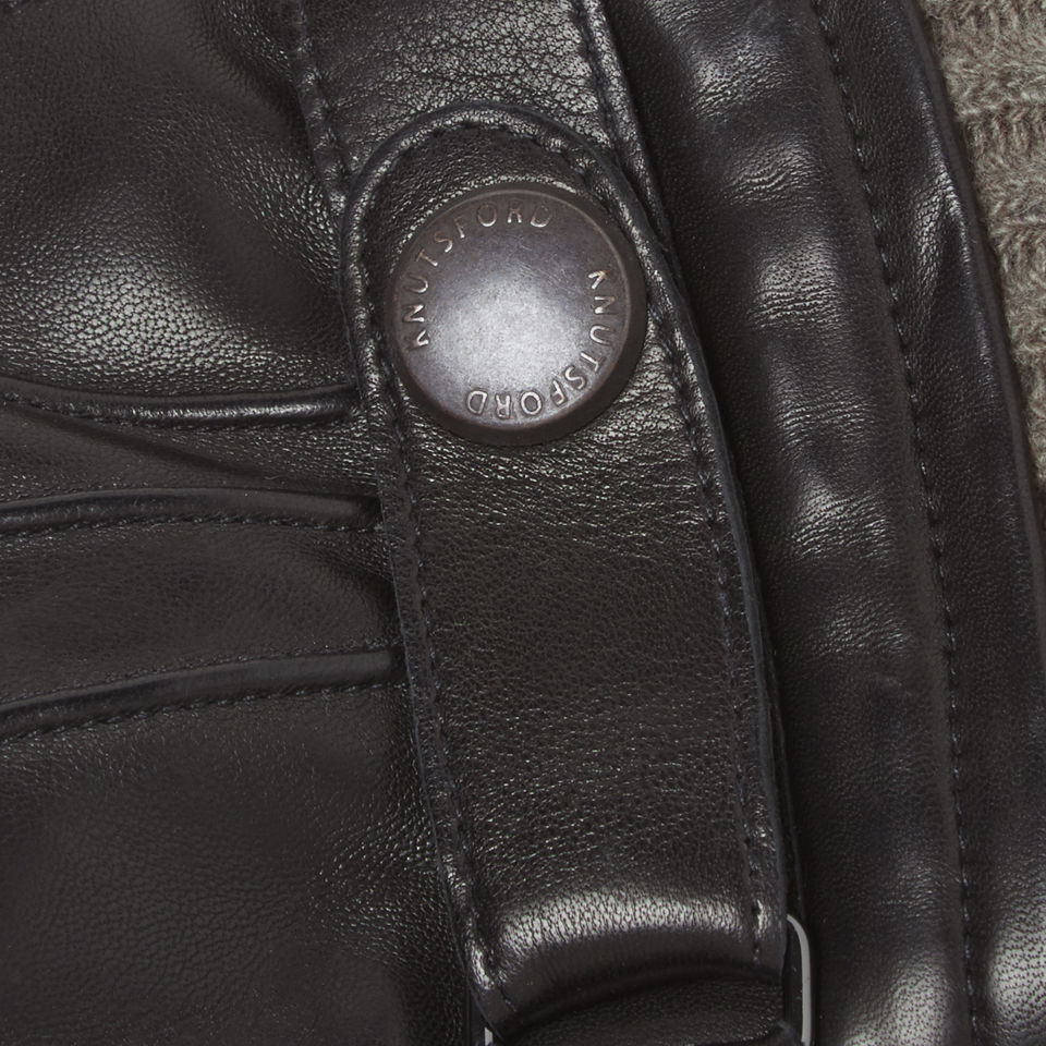 Knutsford Men's Cashmere Lined Deerskin Leather Gloves - Black