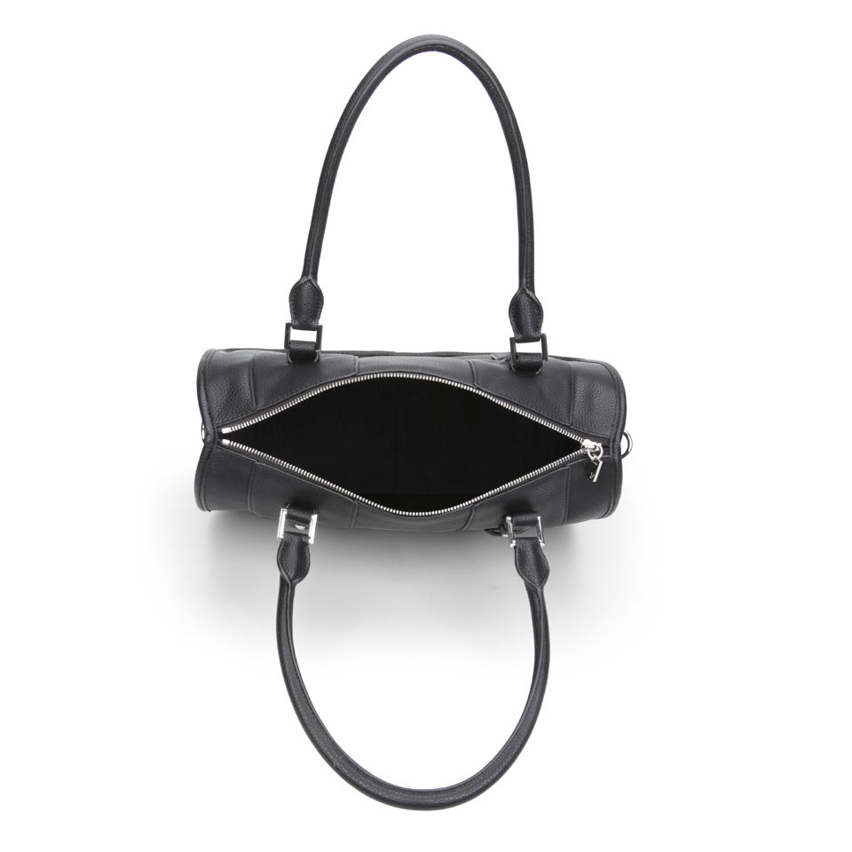 French Connection Women's Clarissa Vintage PU Two Strap Bowling Bag - Black