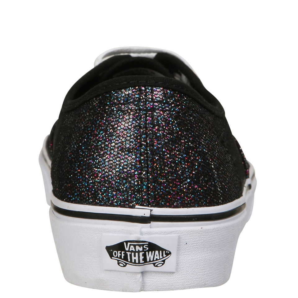 Vans Authentic Iridescent Glitter Trainers Black True White Allsole