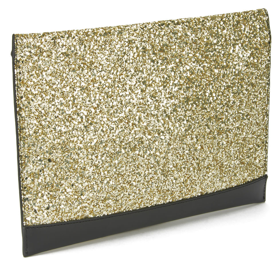 Lulu Guinness Glitter Naomi Clutch Bag - Black/Gold