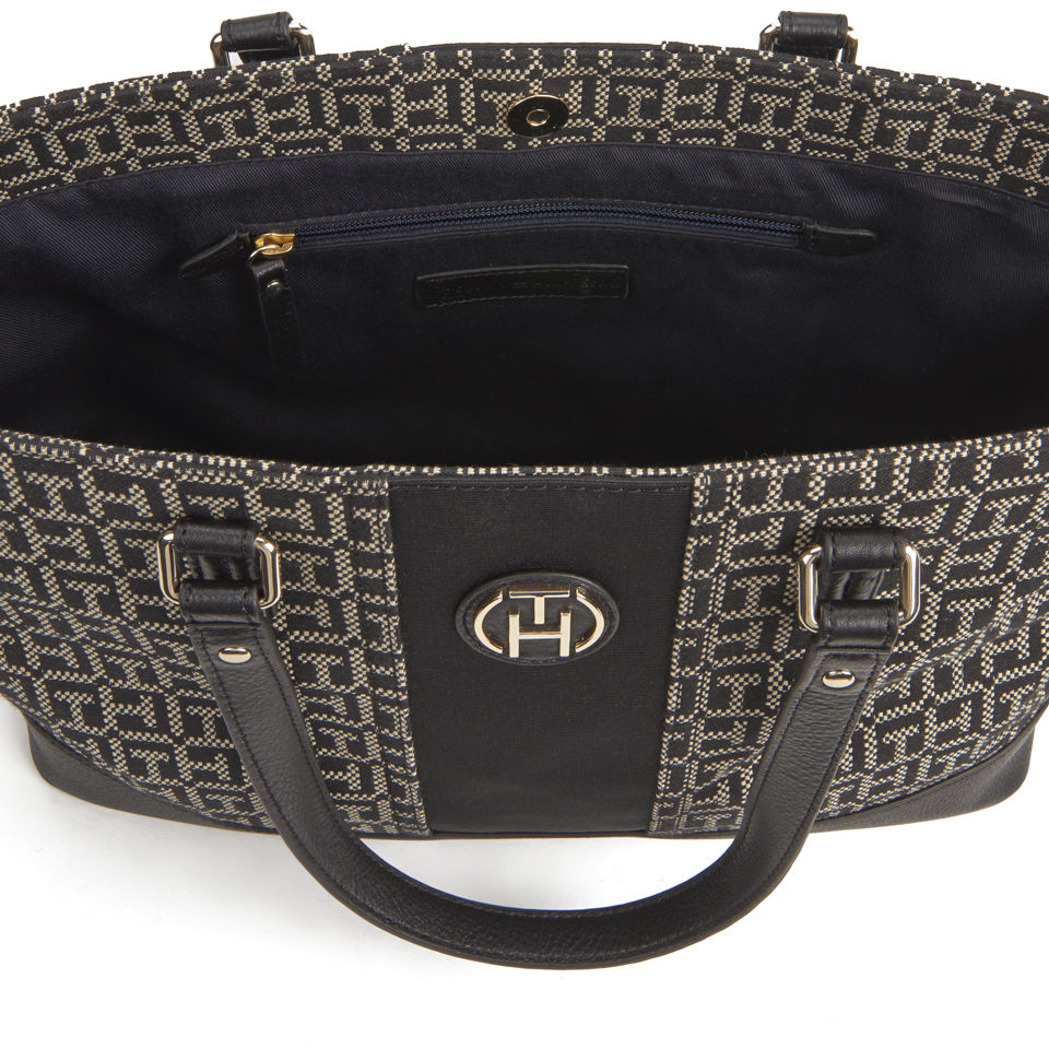 Tommy Hilfiger Women's Woven Print Vanessa Tote Bag - Black