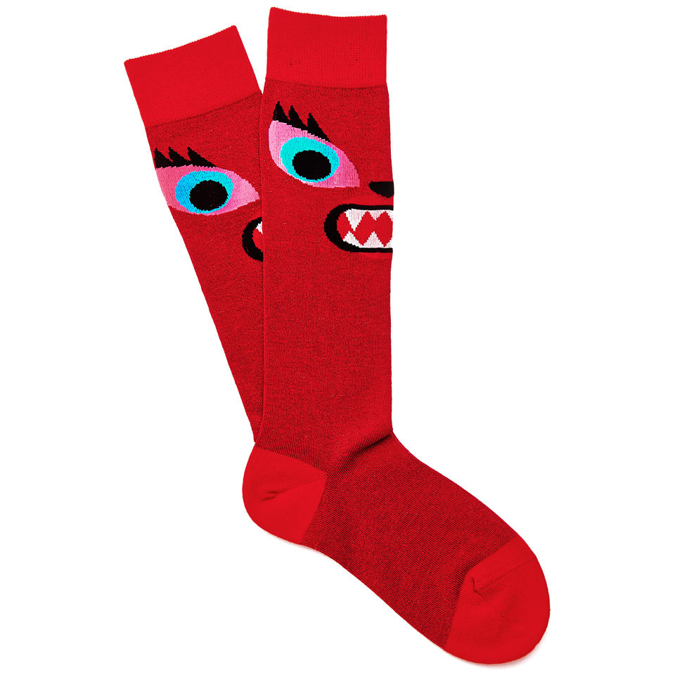 Karl Lagerfeld Women's Monster Mouth Socks - Red