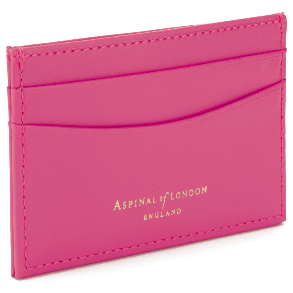 Aspinal of London Slim Credit Card Case - Smooth Neon Pink