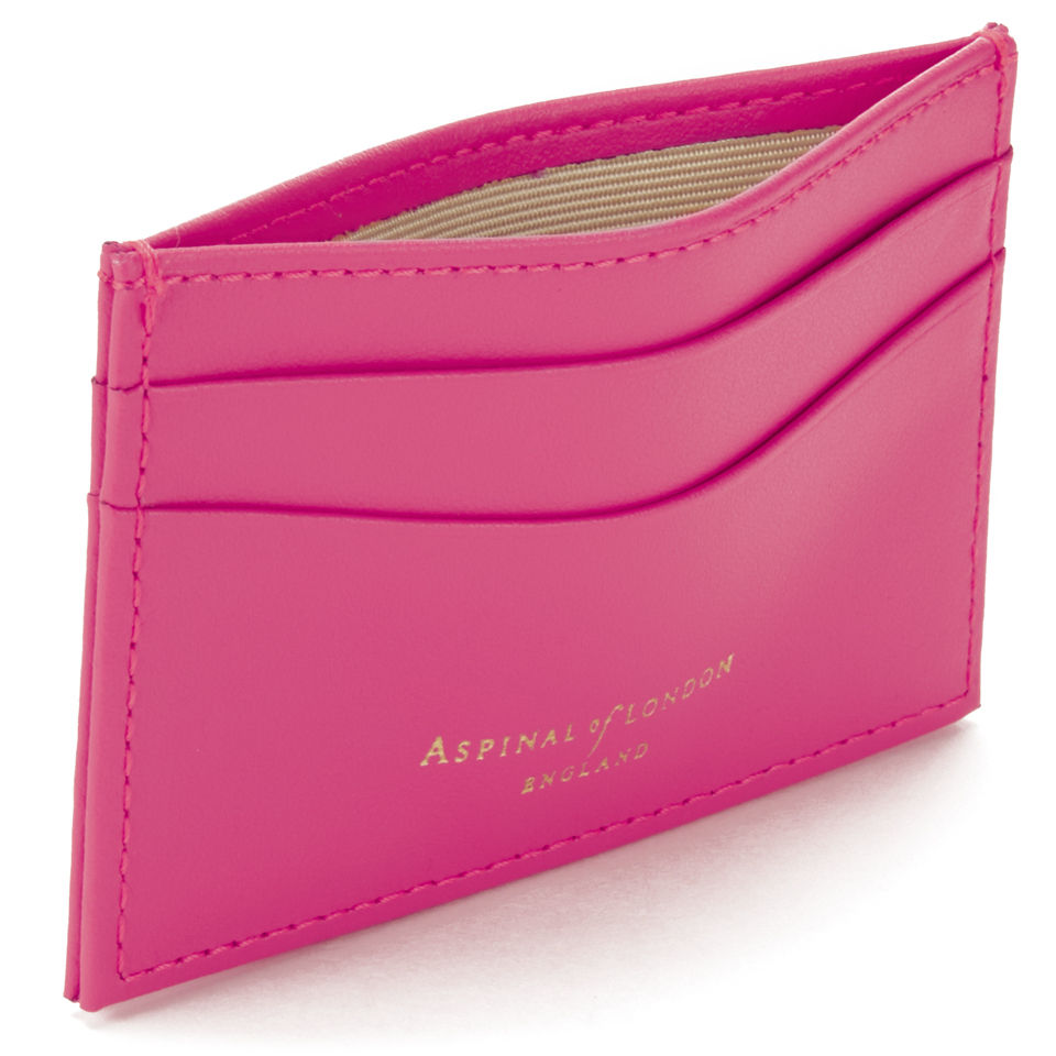Aspinal of London Slim Credit Card Case - Smooth Neon Pink