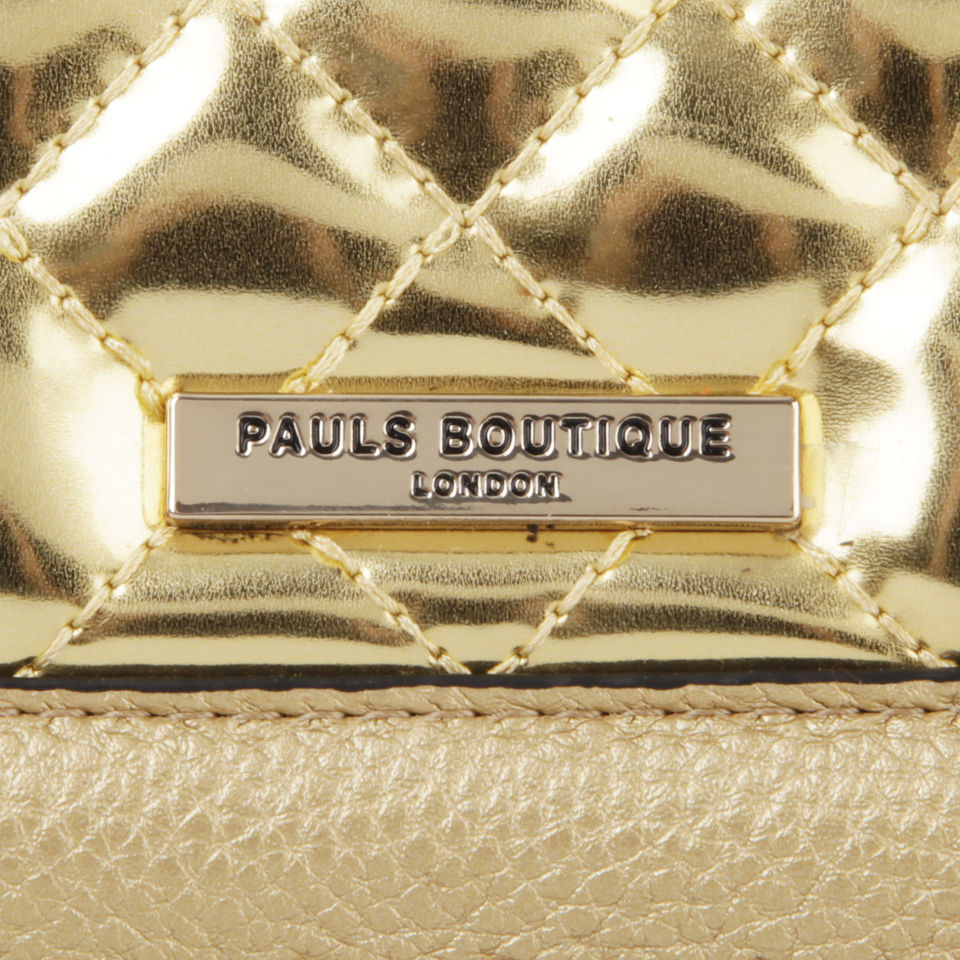 Paul's Boutique Lizzie Solid Quilted Purse - Nude/Gold