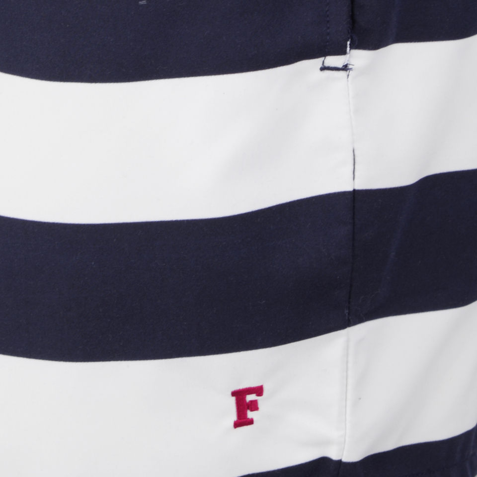 French Connection Men's Caleb Bold Stripe Swim Shorts - Eclipse/Milk