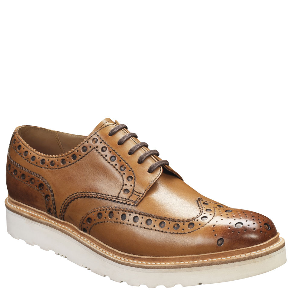 Grenson Men s Archie V Leather Brogues Tan Calf Allsole