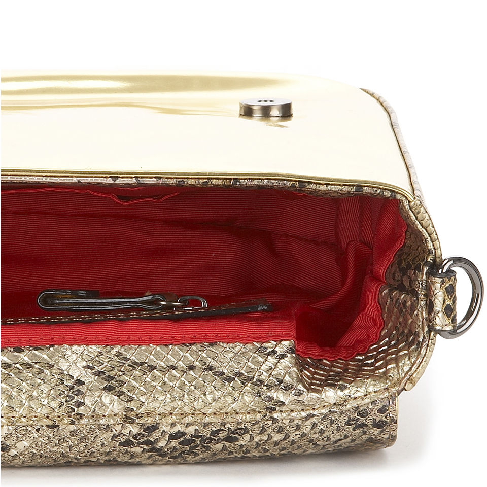 Paul's Boutique Nicole Studded Snake Trim Satchel - Gold