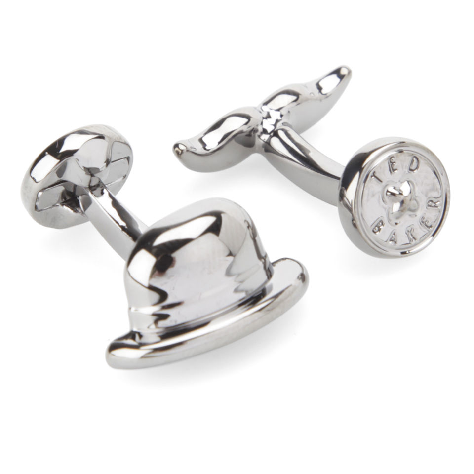 Ted Baker Men s Tashcuf Bowler Hat Tash Charm Cufflinks Gunmetal