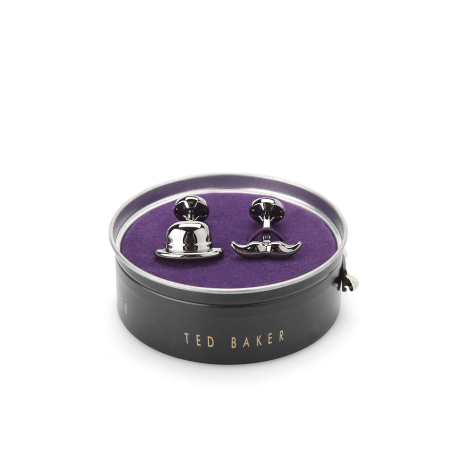 Ted Baker Men's Tashcuf Bowler Hat Tash Charm Cufflinks - Gunmetal