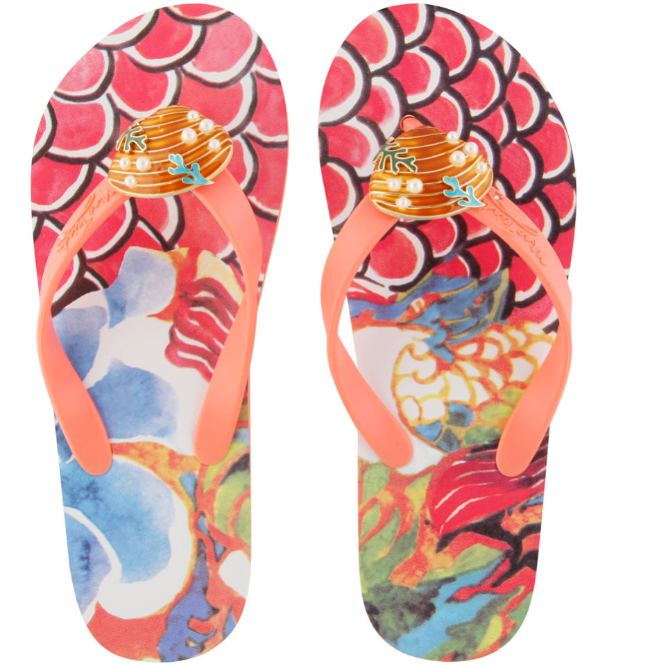 Miss Trish Women s Shell Flip Flops Peach