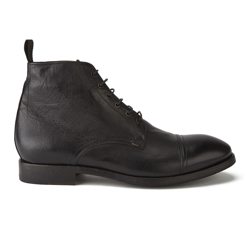 Paul Smith Shoes Men s Cesar Leather Lace Up Boots Nero Dip Dye Buffalino Coggles