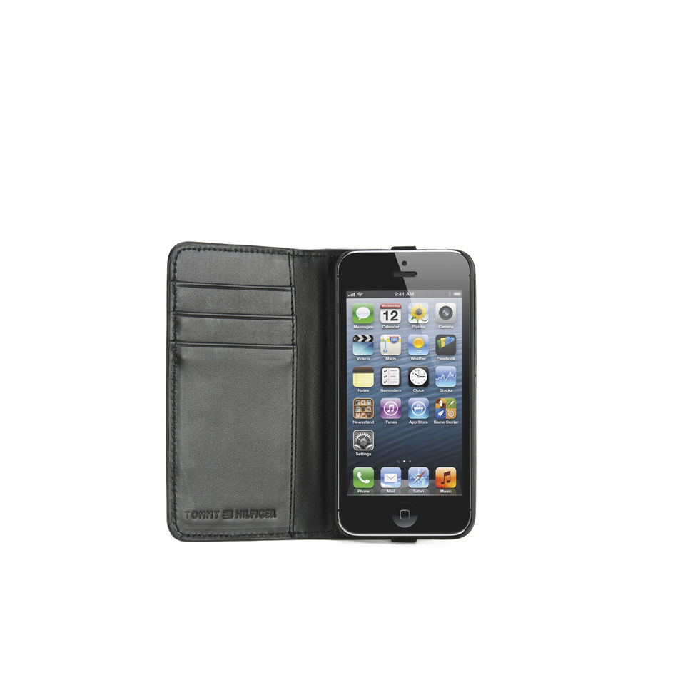 Tommy Hilfiger Men's Leather Hampton iPhone Case - Black